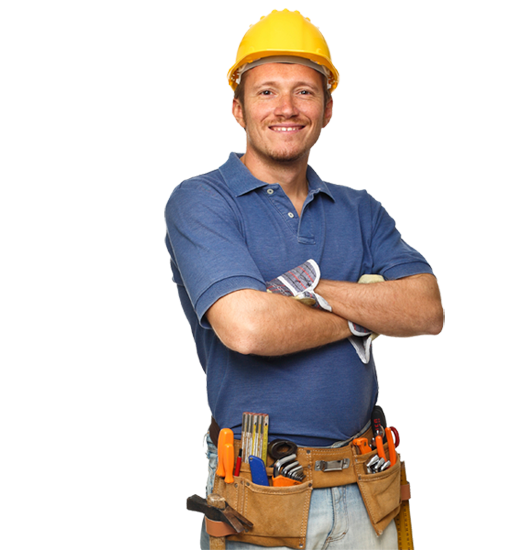 A construction worker with transparent background.